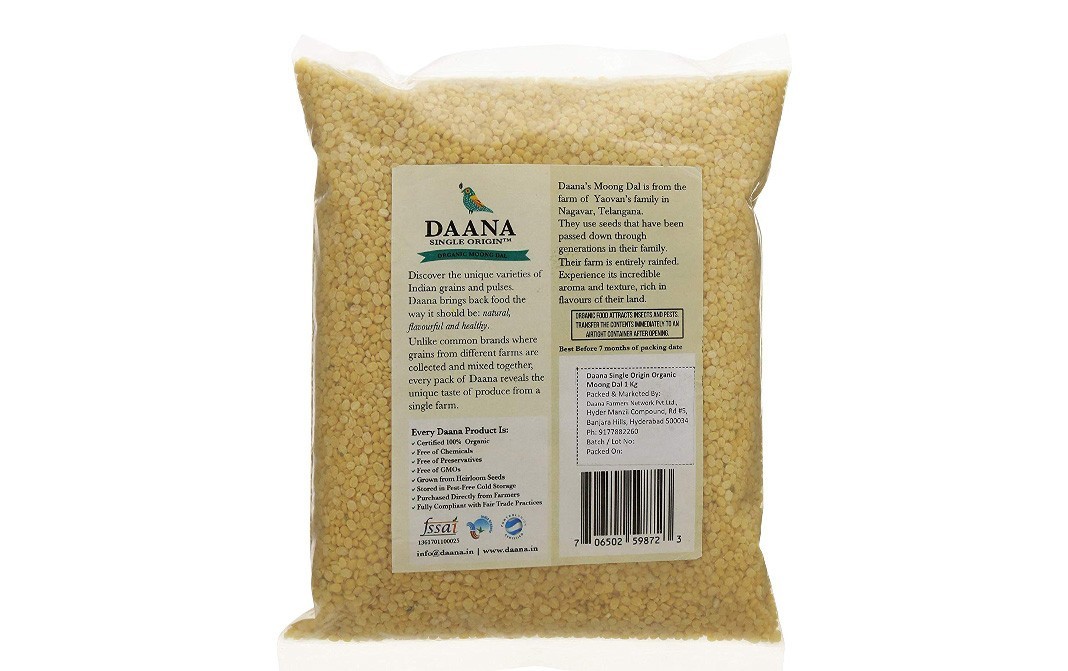 Daana Organic Moong Dal    Pack  1 kilogram